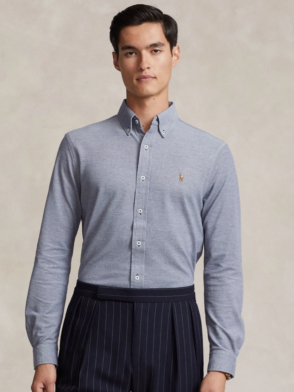 RALPH LAUREN MENS KNIT OXFORD NAVY
SIZE LARGE